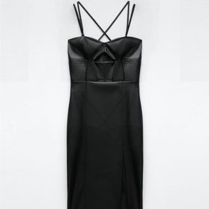 ZARA topstitched faux leather dress